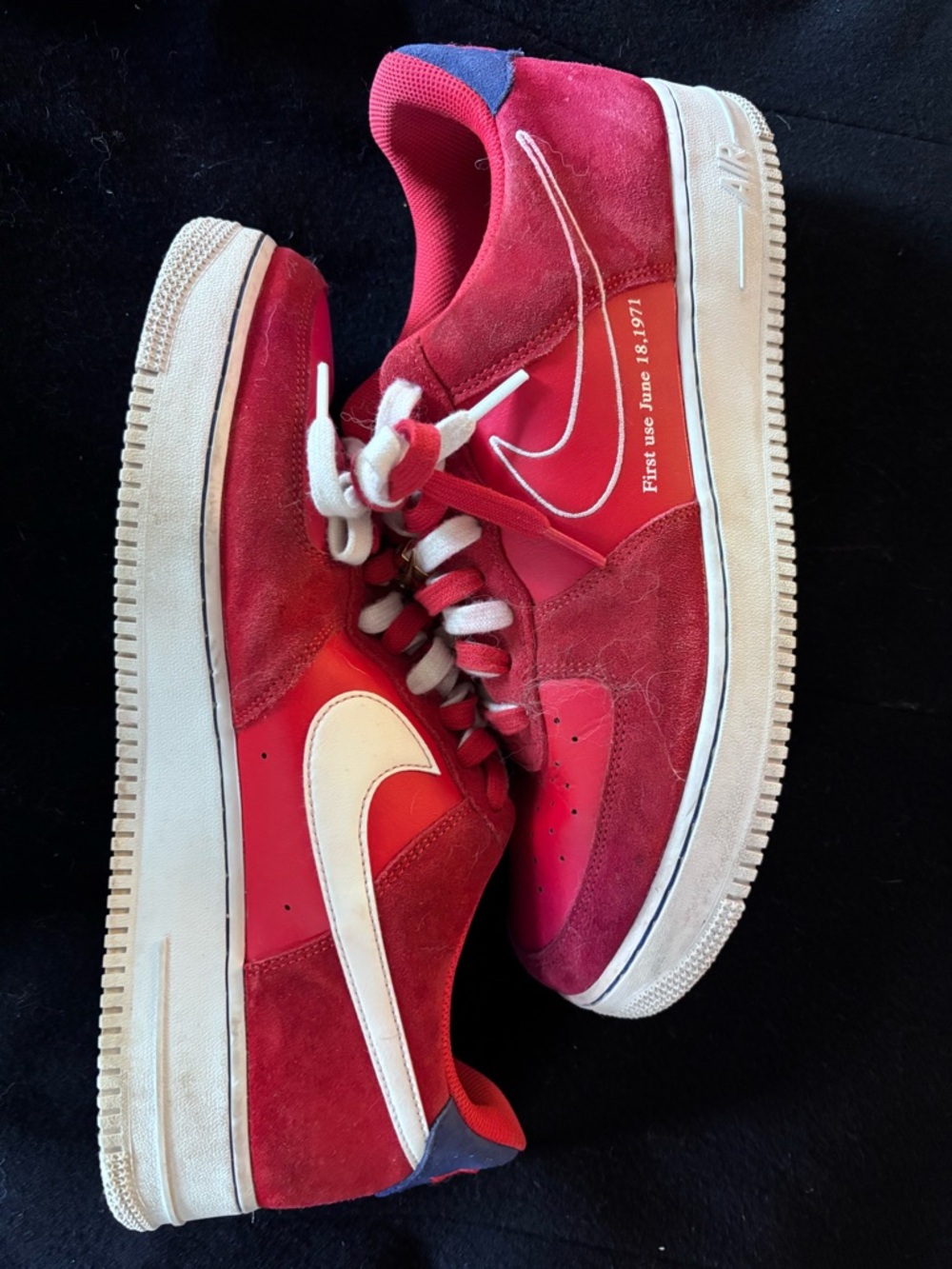 Nike Red & White Low-Top Sneakers